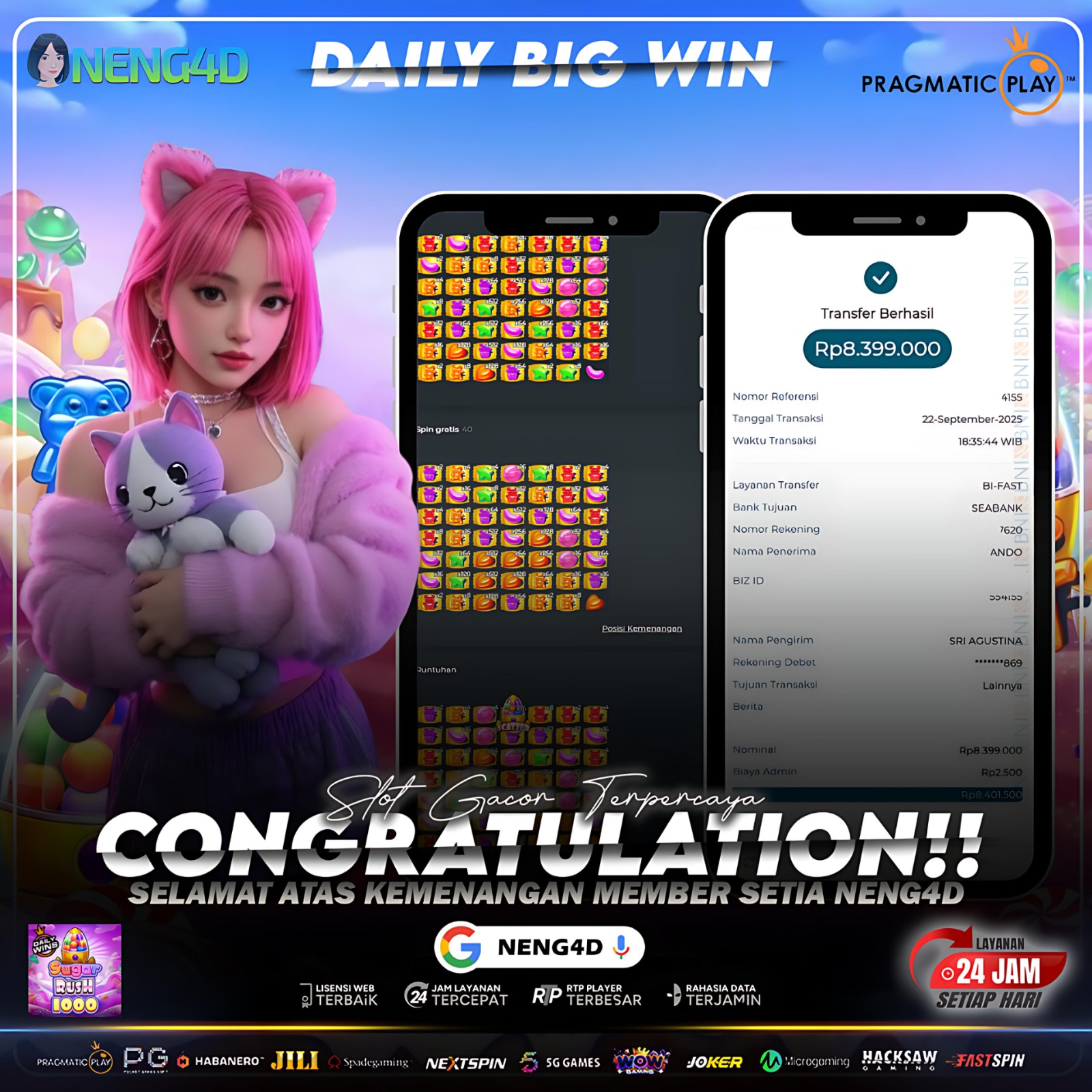 PRAGMATIC PLAY - JACKPOT SLOT SUGAR RUSH Rp.8.399.000