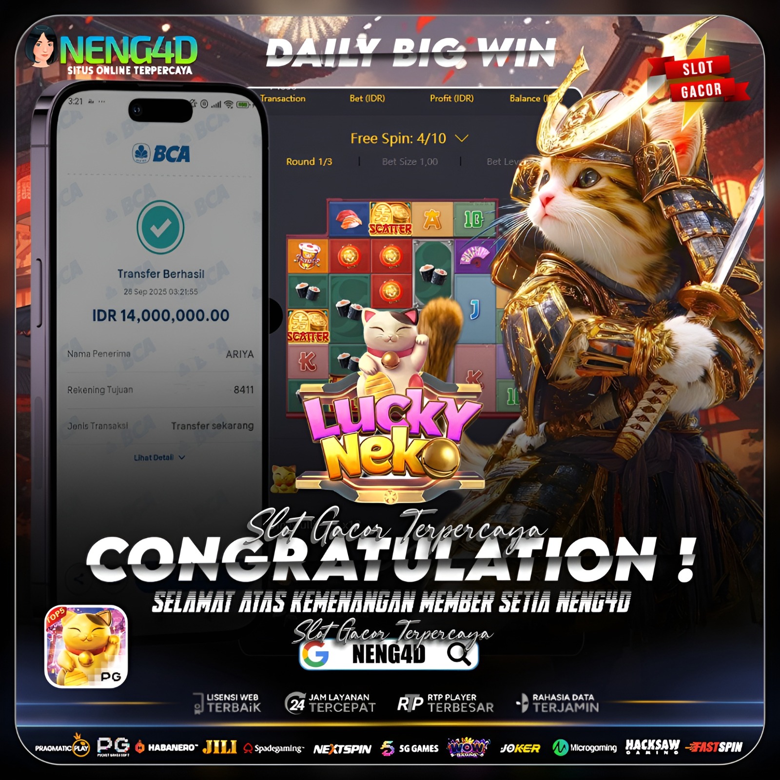 LUCKY NEKO BARENG NENG4D MELEDAK!