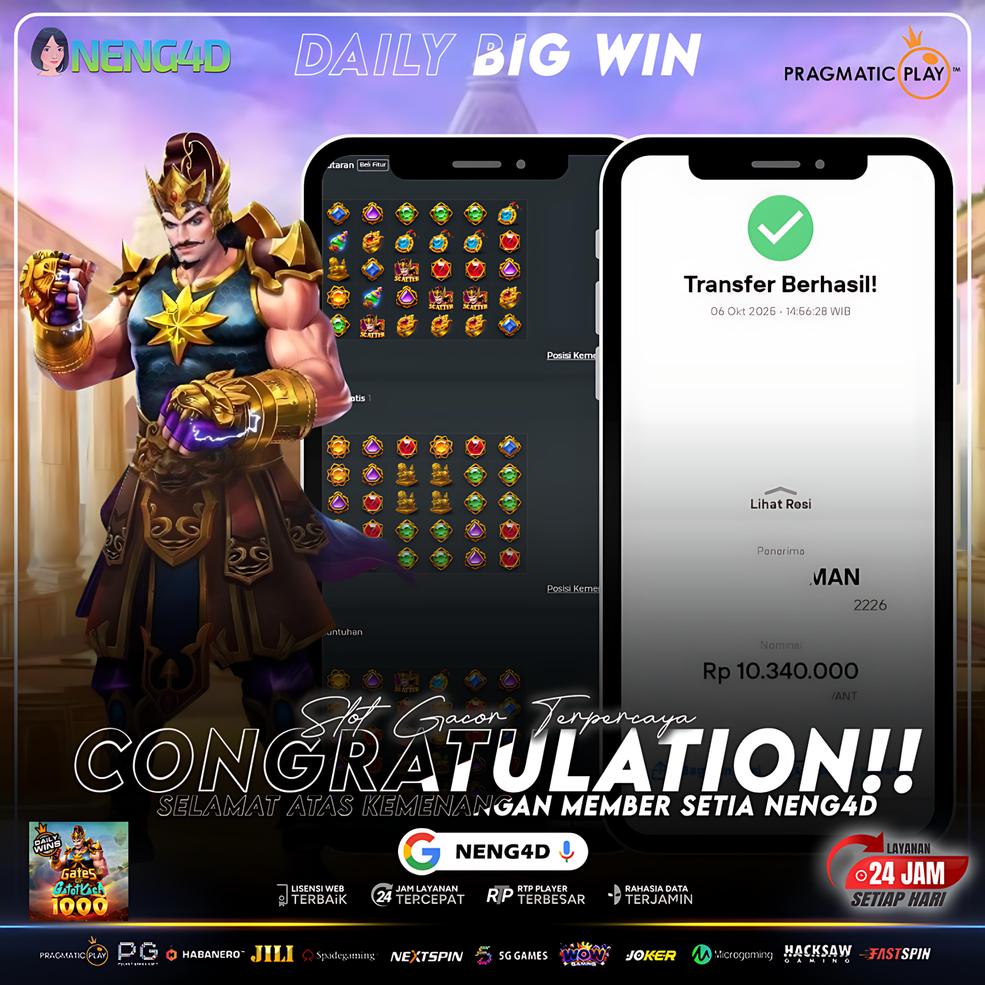 KEMENANGAN BESAR DI GATE OF GATOTKACA 1000