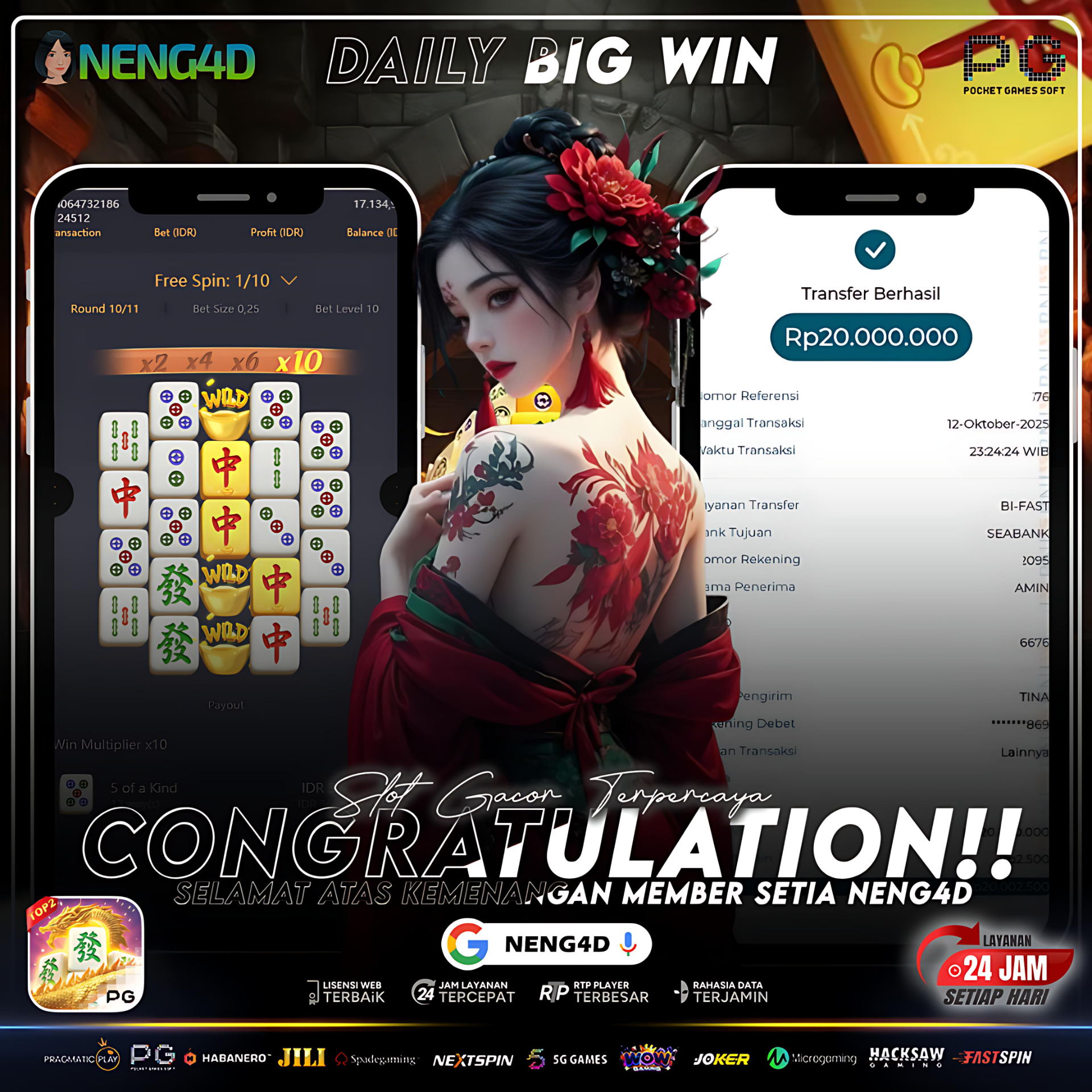 GEGERRR! MEMBER NENG4D SAPU BERSIH 20 JUTA DI MAHJONG WAYS 2!