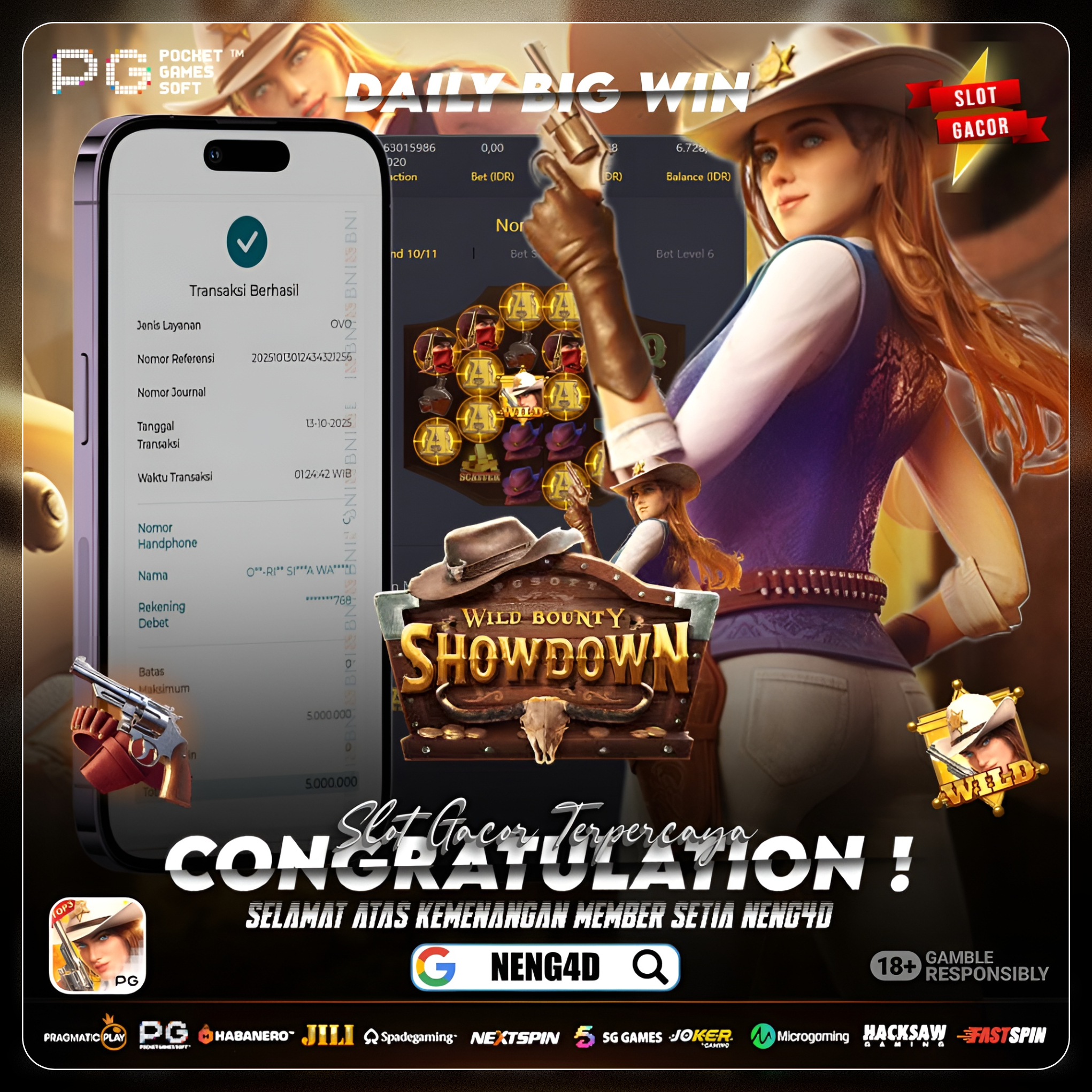 CETAK KEMENANGAN DI WILD BOUNTY SHOWDOWN PG SOFT BERSAMA NENG4D