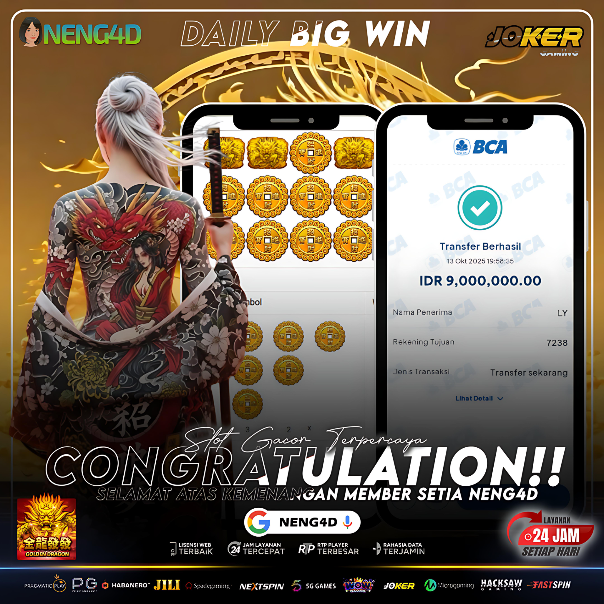 "Kemenangan Spektakuler Member Setia NENG4D di Golden Dragon"