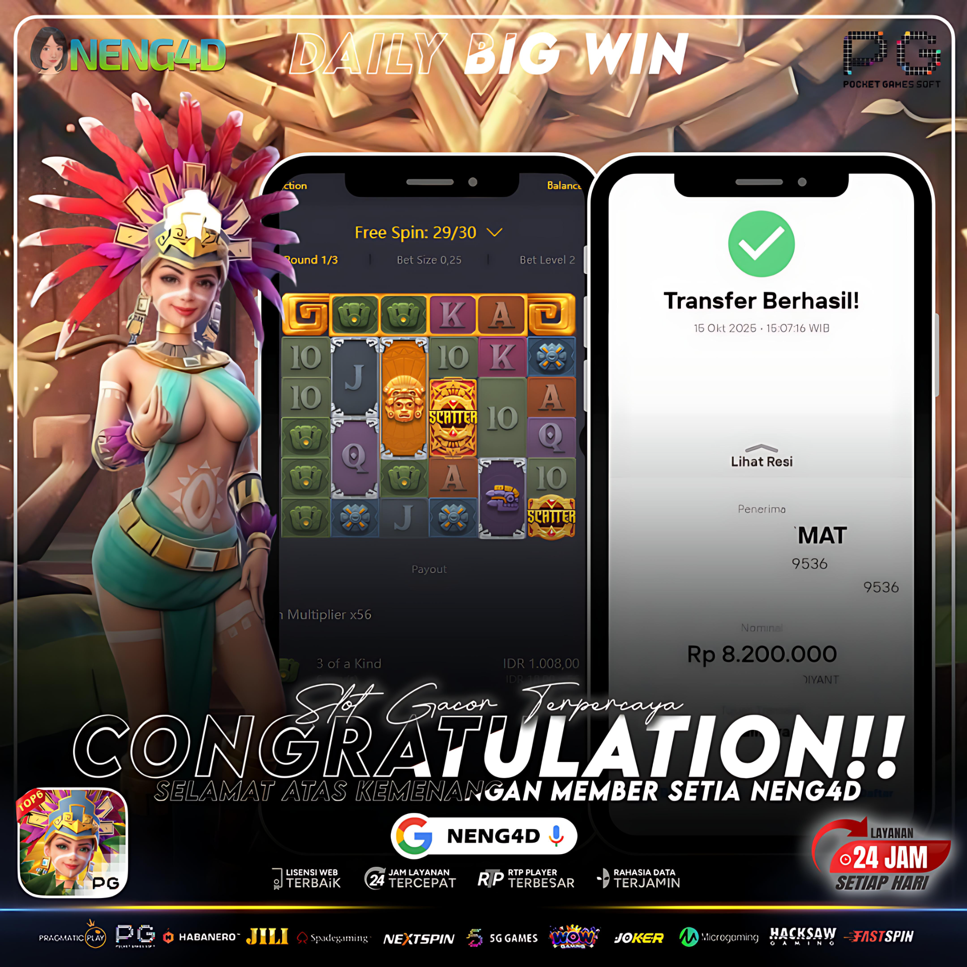 HARTA KARUN MELEDAK! MEMBER NENG4D GONDOL 8 JUTA DI TREASURES OF AZTEC!