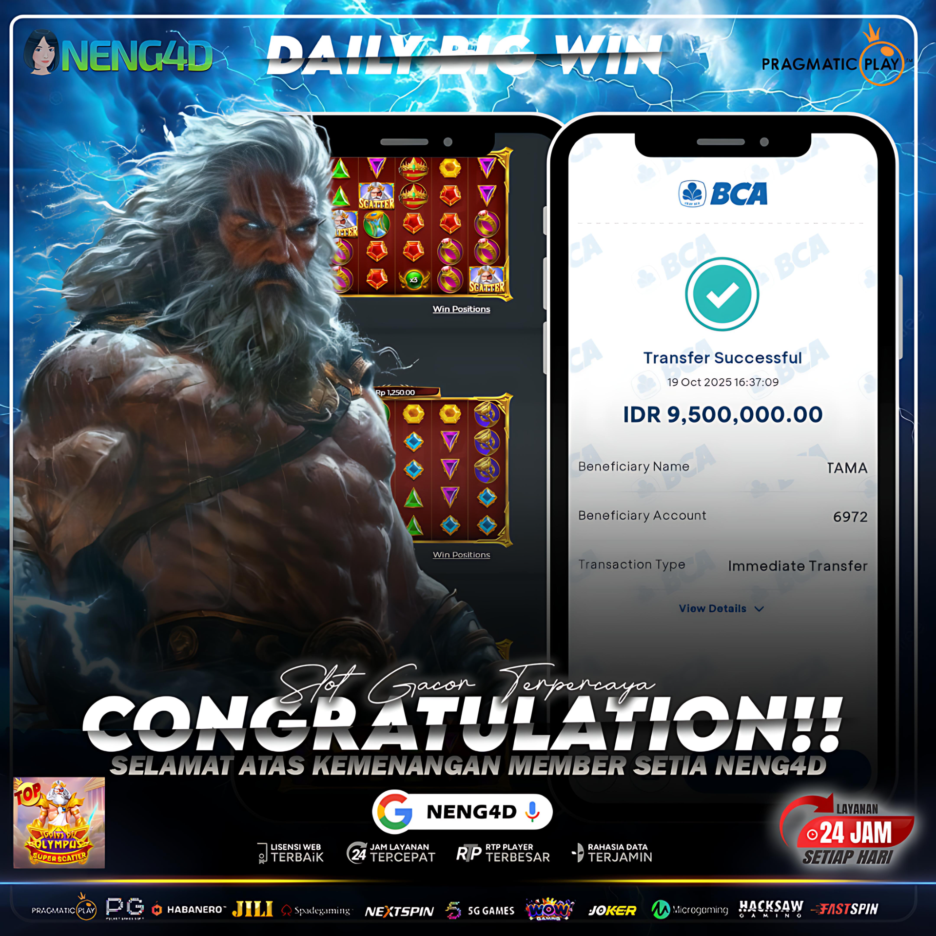 KEMENANGAN BESAR DI GATE OF OLYMPUS SUPER SCATTER