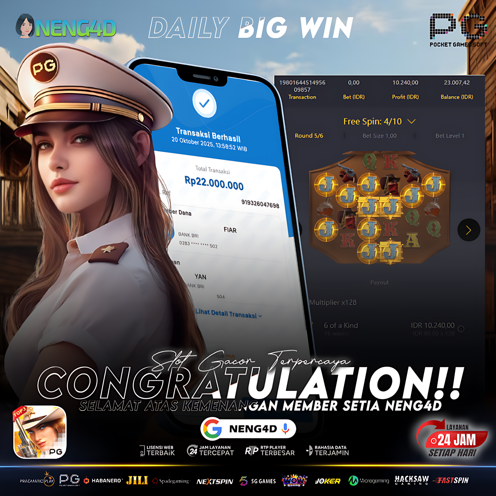 Kemenangan 22 Juta Member Setia NENG4D di Permainan Wild Bounty Showdown