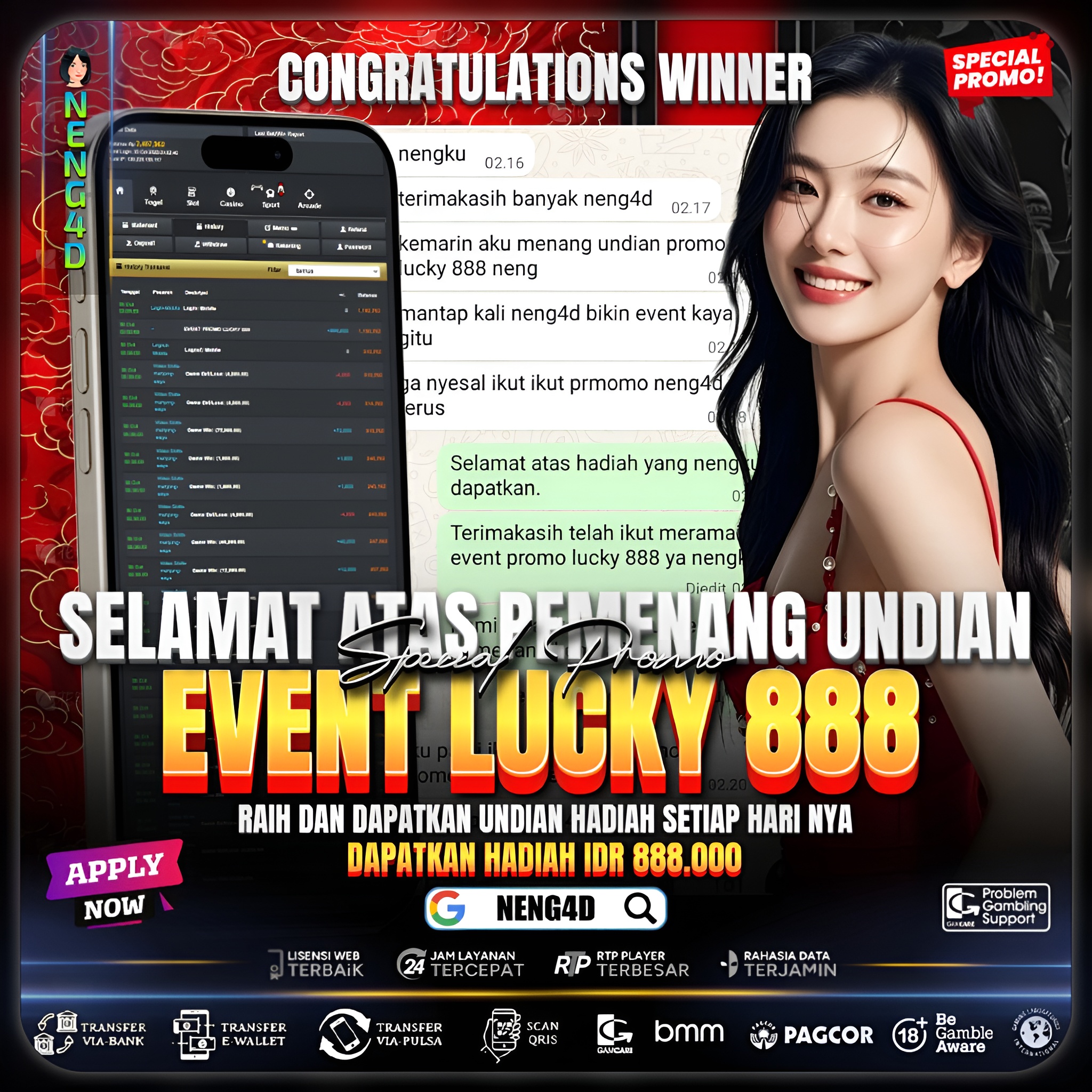 CONGRATULATION MEMBER SETIA NENG4D