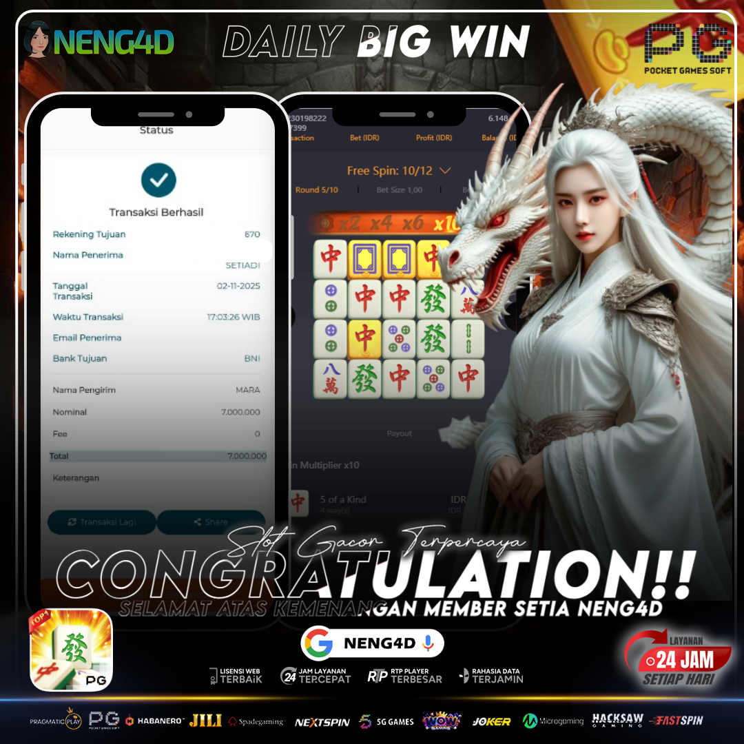 MEMBER SETIA NENG4D RAIH KEMENANGAN RP.7.000.000 DI MAHJONG WAYS PG SOFT