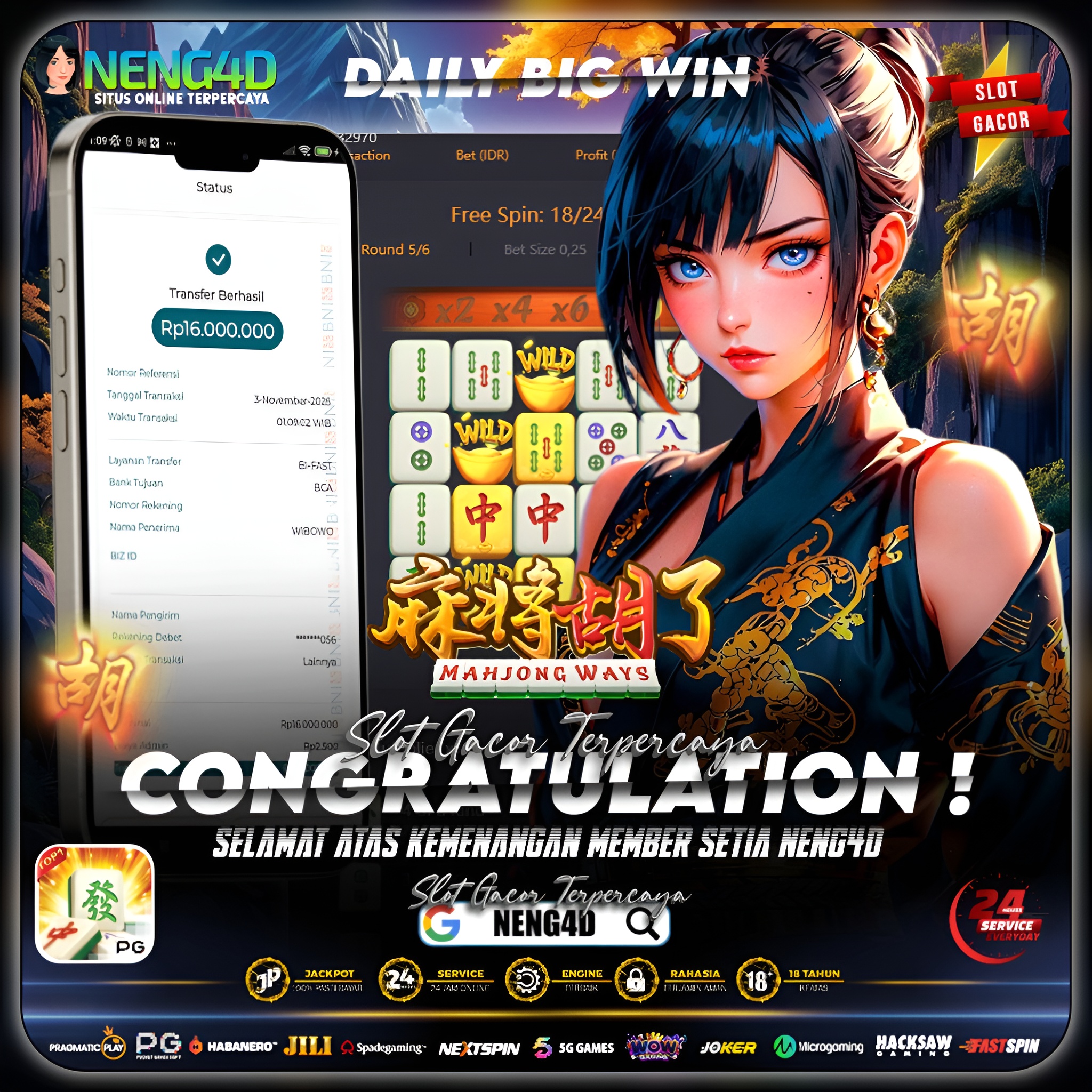 MEMBER SETIA NENG4D MENANG 16 JUTA DI MAHJONG WAYS PG SOFT