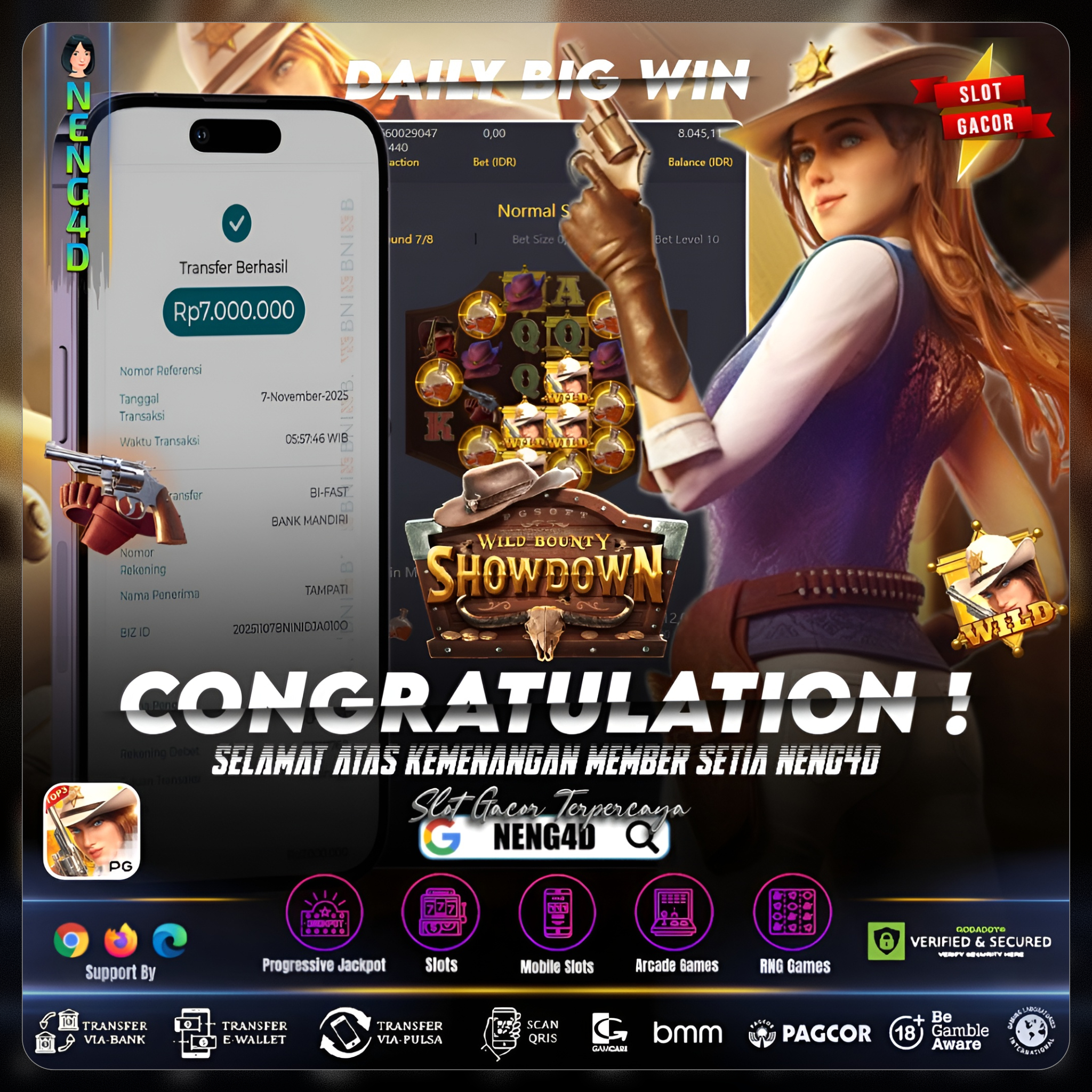 BARENG NENG4D MENANG BESAR DI WILD BOUNTY SHOWDOWN