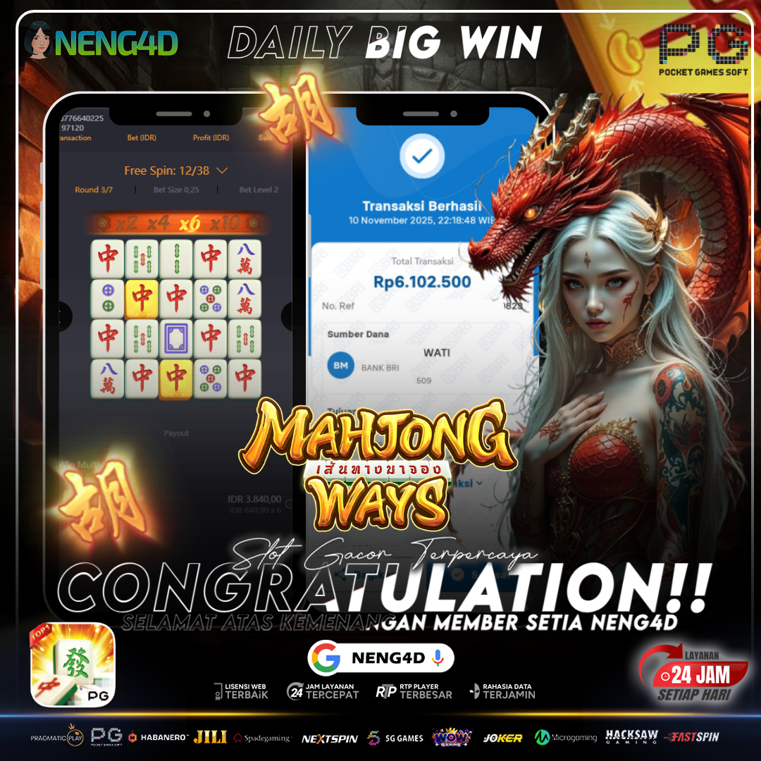 MEMBER SETIA NENG4D MENANG 6 JUTA DI MAHJONG WAYS PG SOFT