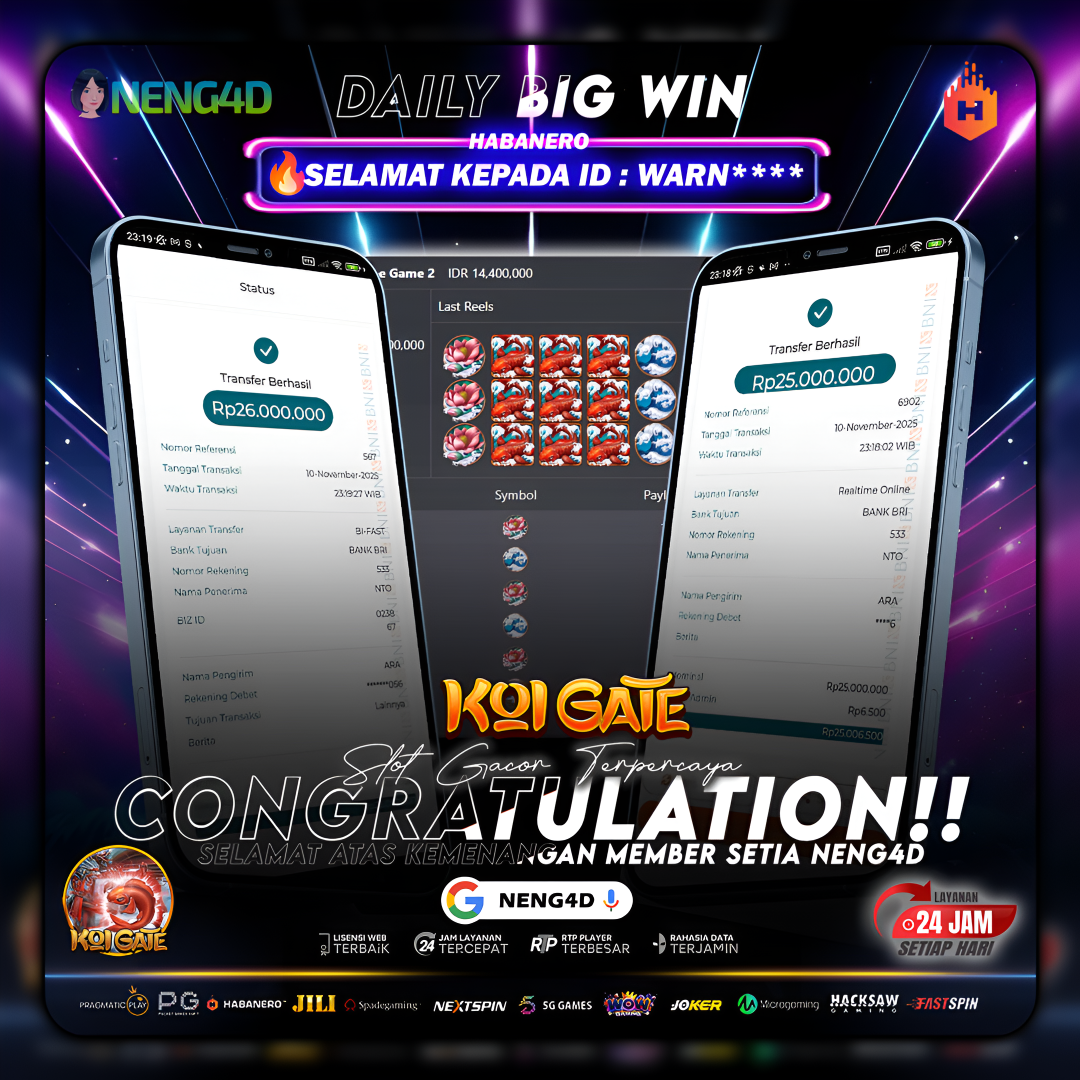 Kemenangan Besar Rp.51.000.000 Member Setia NENG4D di Permainan Koi Gate