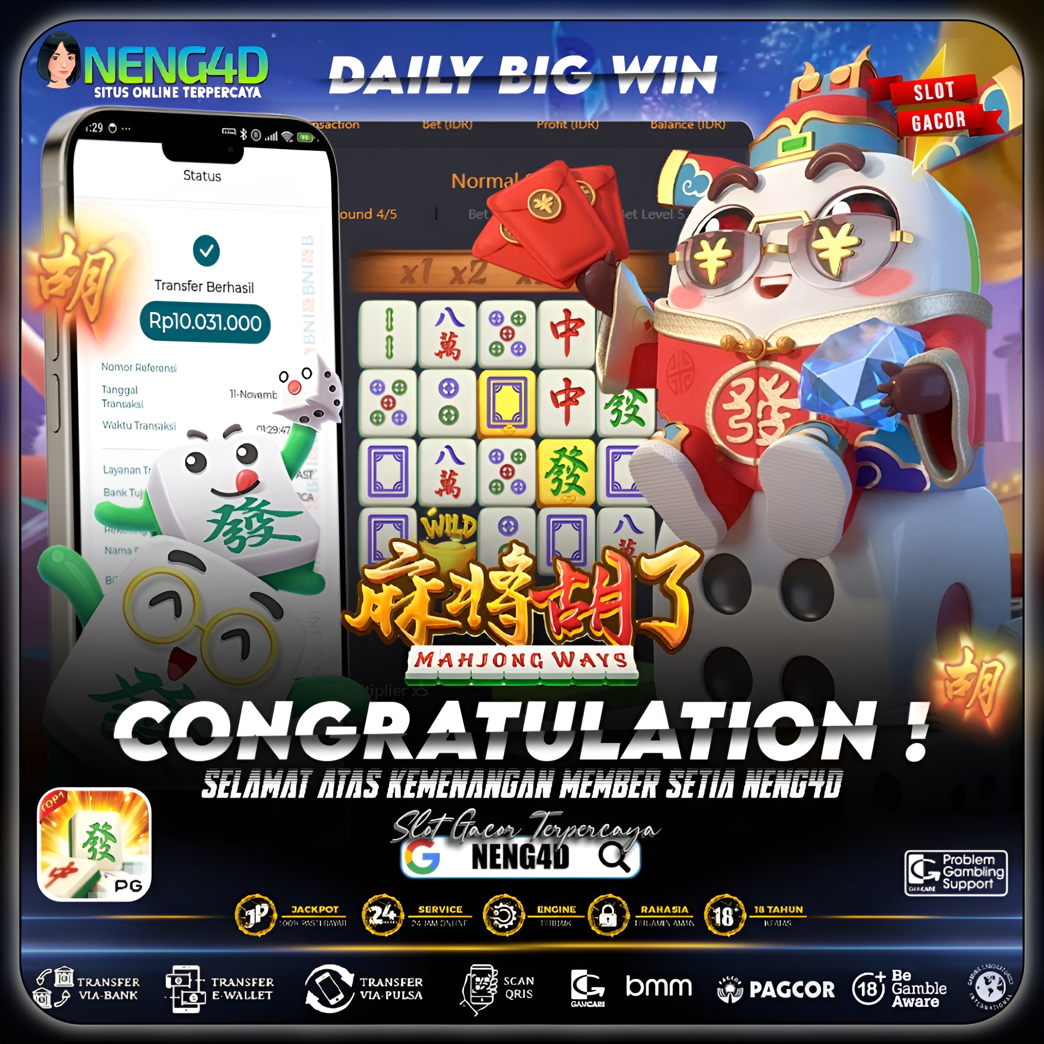 KEMENANGAN 10 JUTA DI MAHJONG WAYS PG SOFT