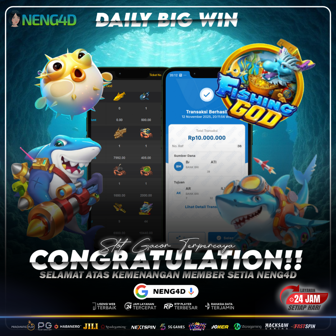 KEMENANGAN 10 JUTA DI FISHING GOD ARCADE SPADEGAMING