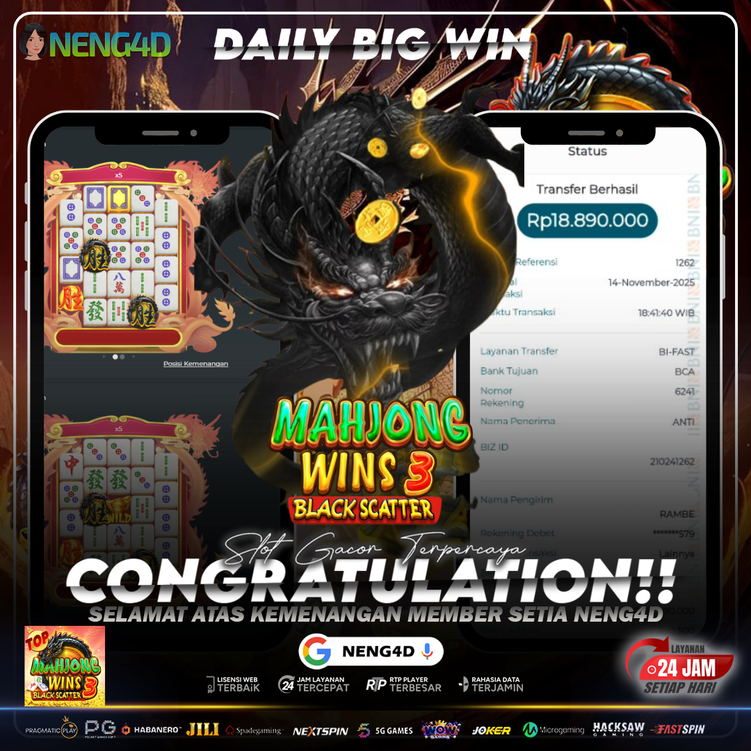 Kemenangan 18,8 Juta Member Setia NENG4D di Permainan Mahjong Wins 3 – Black Scatter