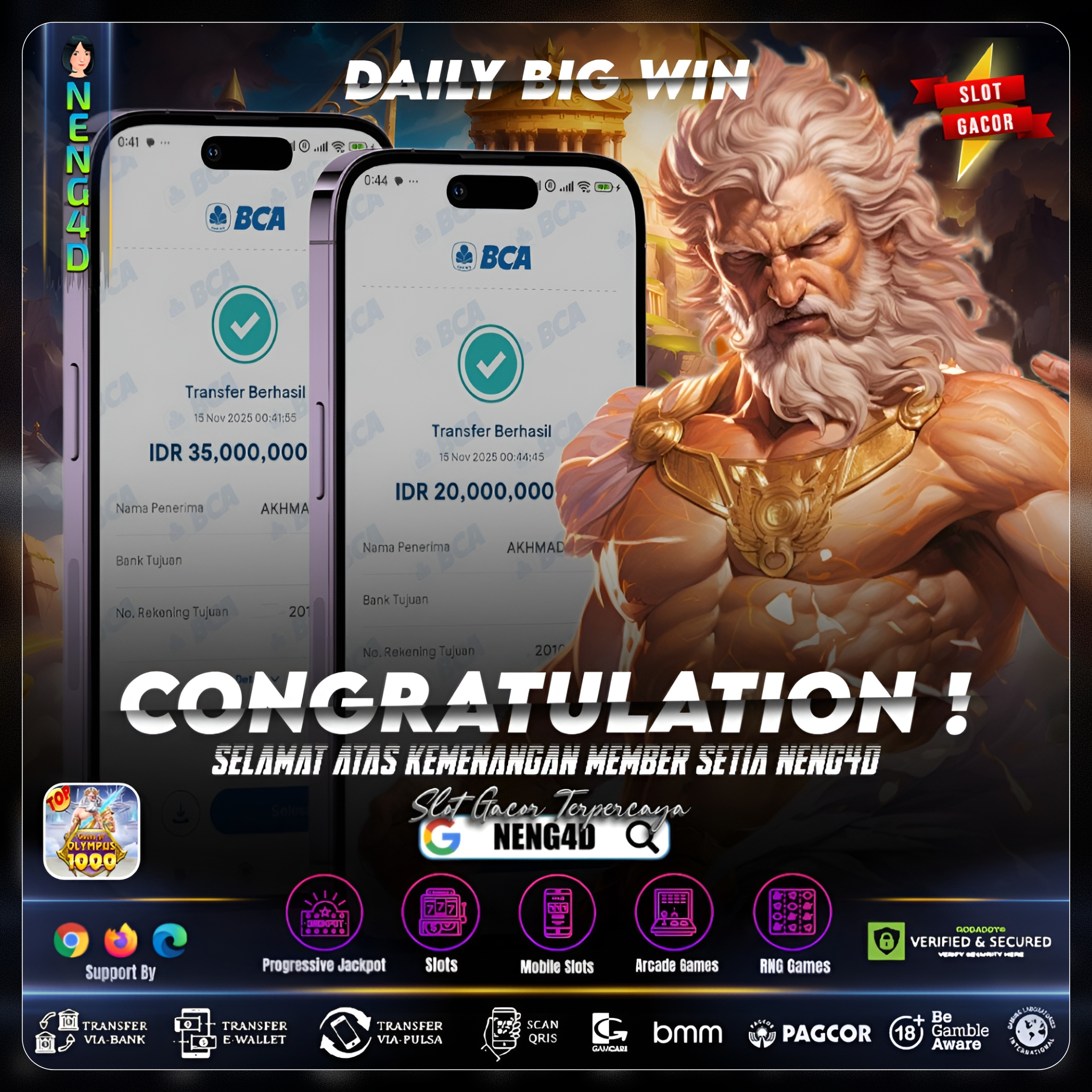 JP BARENG NENG4D DI GATE OF OLYMPUS 1000