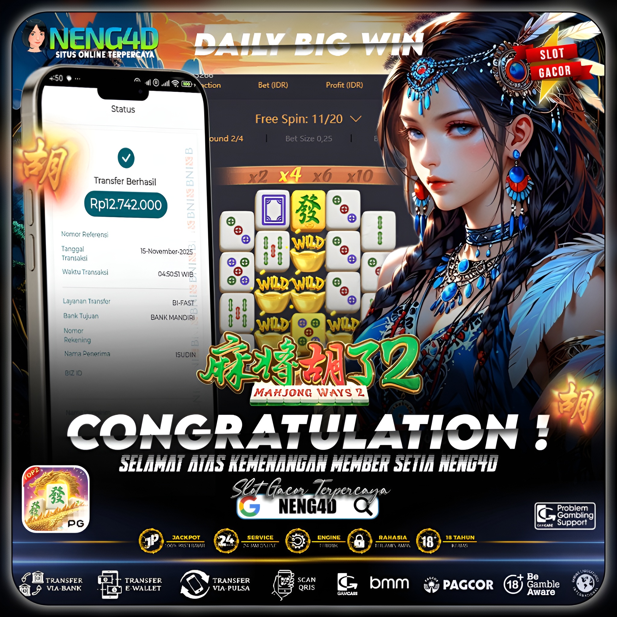 KEMENANGAN 12 JUTA DI MAHJONG WAYS 2