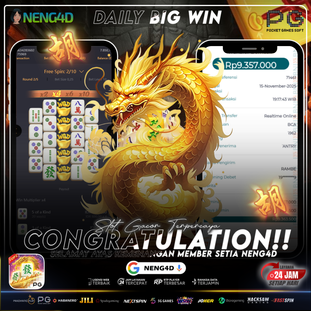 MEMBER SETIA NENG4D RAIH KEMENANGAN BESAR 9,3 JUTA DI MAHJONG WAYS 2 PG SOFT