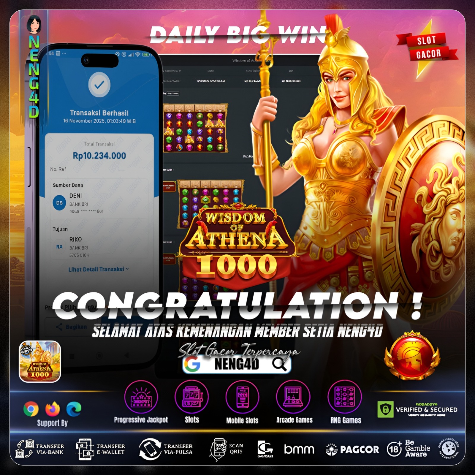 MENANG 10JT MAIN DI WISDOM OF ATHENA 1000 PRAGMATIC PLAY