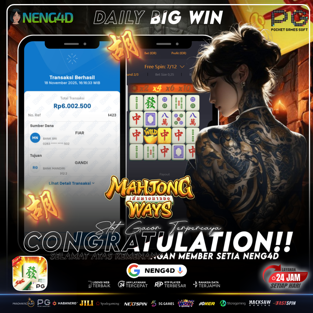 MENANG 6 JT MAIN DI MAHJONG WAYS PG SOFT
