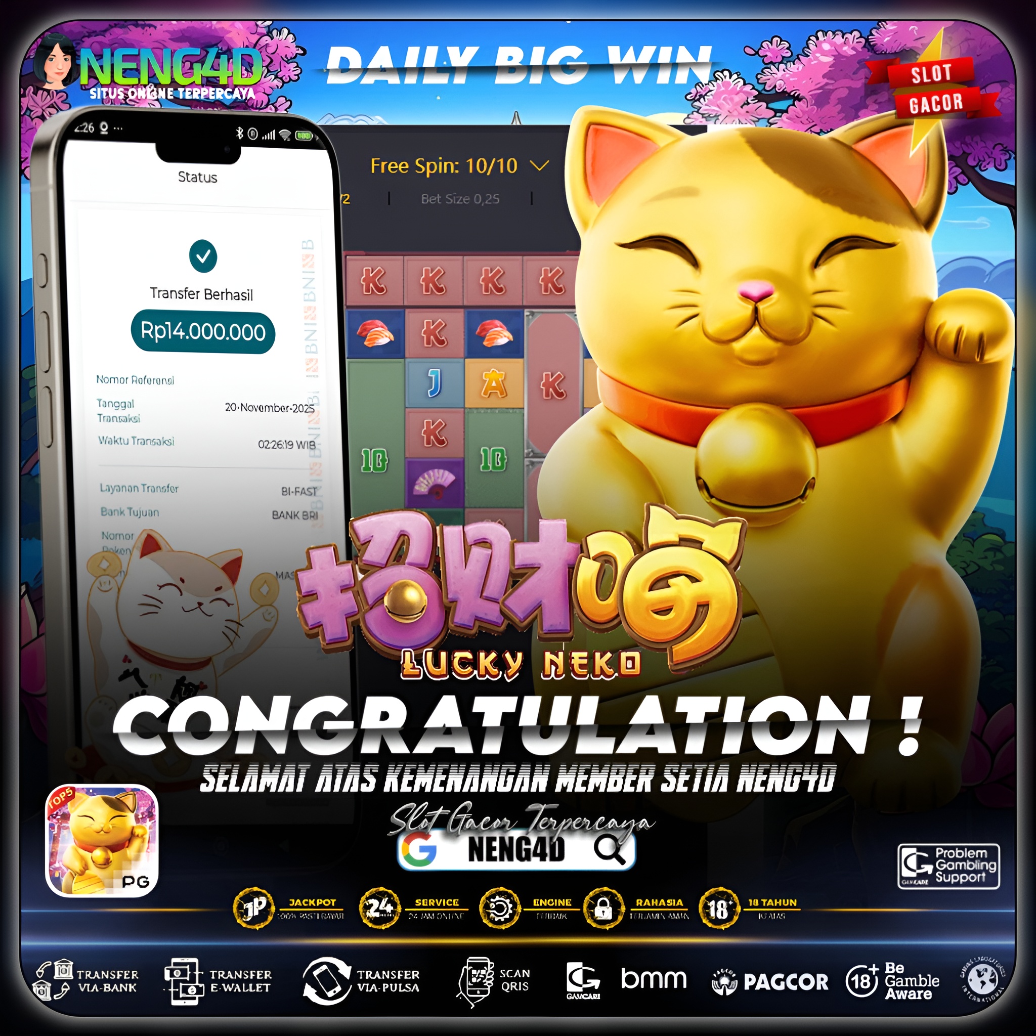 KEMENANGAN MEMBER SETIA NENG4D