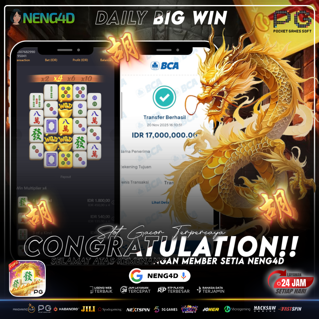 Meledak ! Mahjong Ways 2 Hadirkan Jackpot 17 Juta untuk Member Setia NENG4D