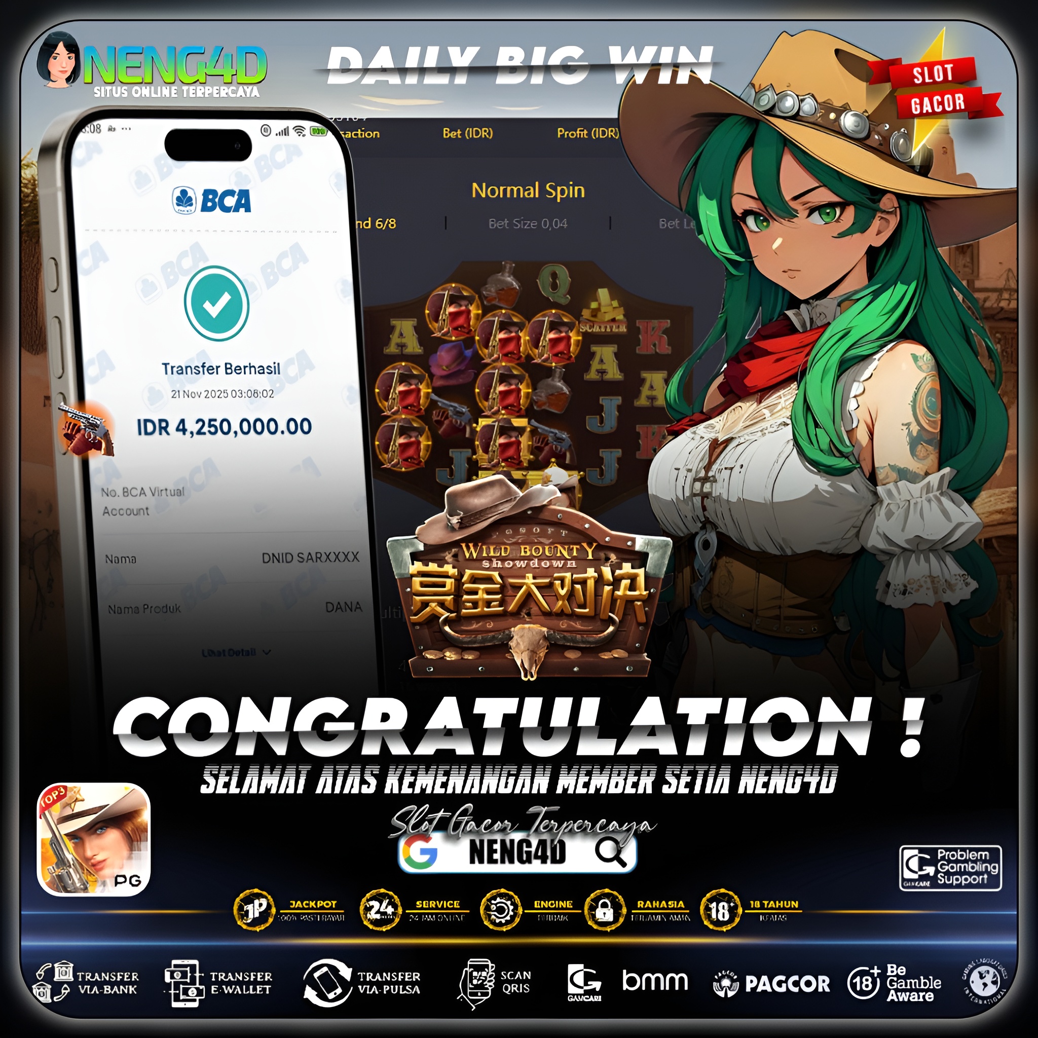 KEMENANGAN MEMBER SETIA NENG4D