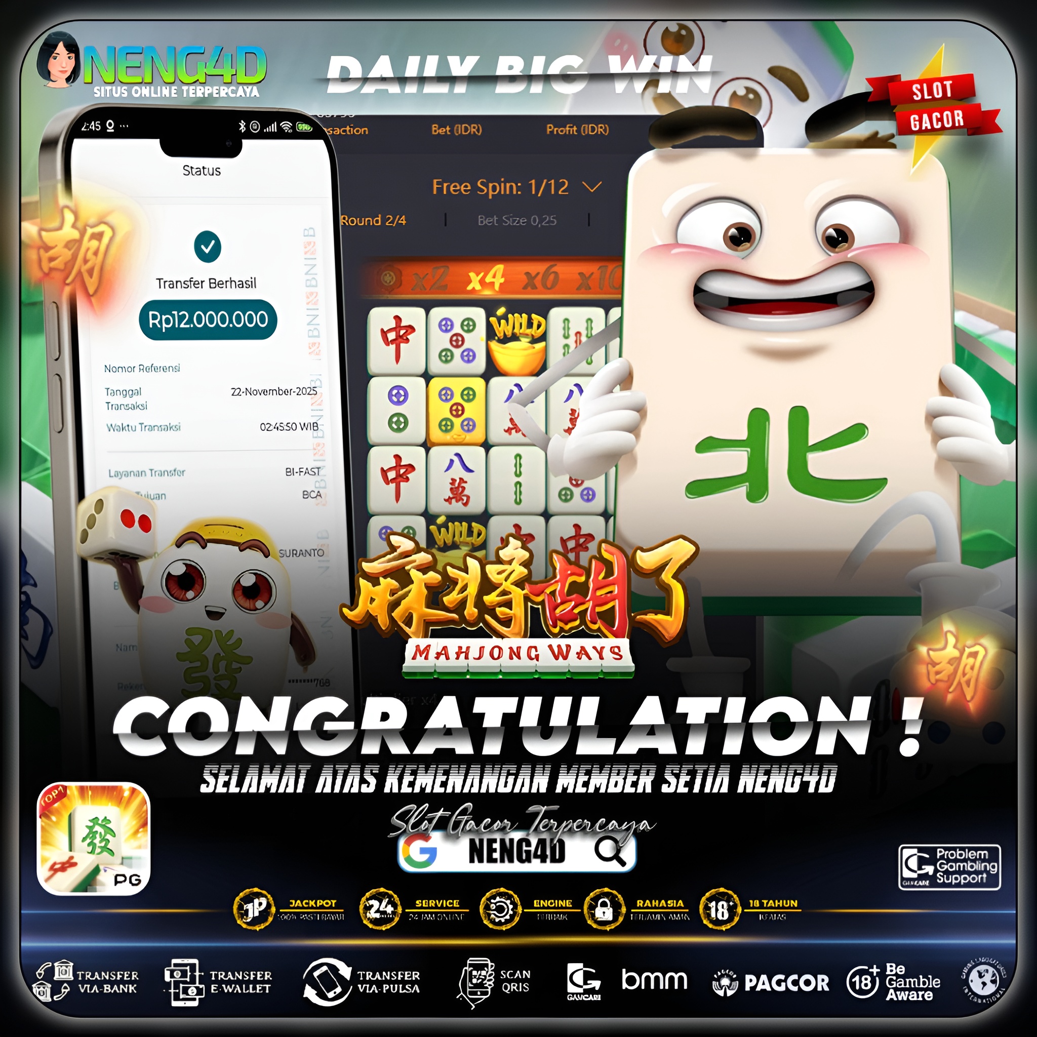 KEMENANGAN MEMBER SETIA NENG4D