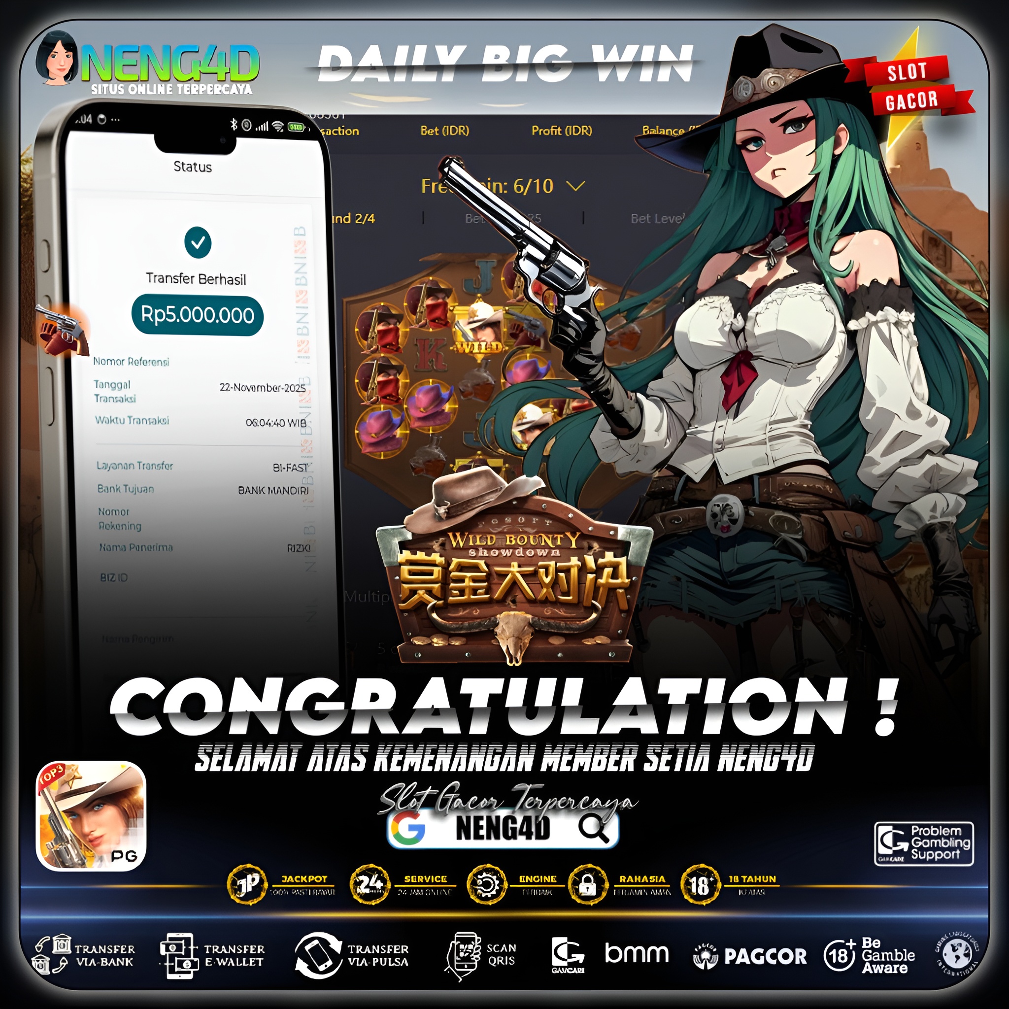 KEMENANGAN MEMBER SETIA NENG4D