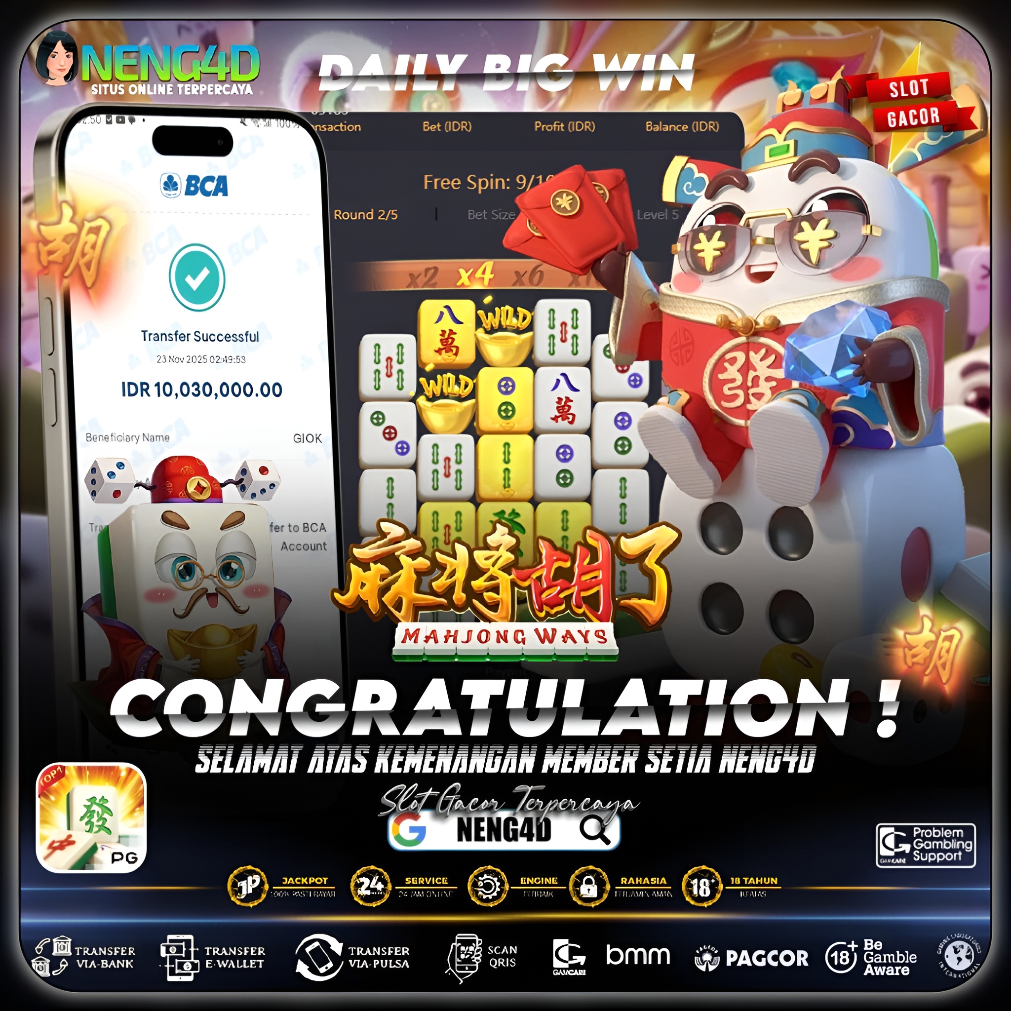 MENANG 10JT MAIN DI MAHJONG WAYS PG SOFT