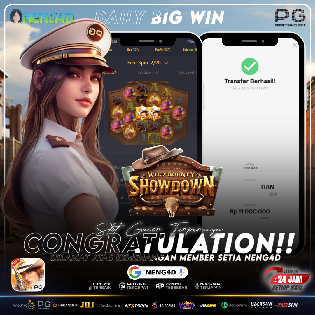 MENANG 11 JT MAIN DI WILD BOUNTY SHOWDOWN PG SOFT