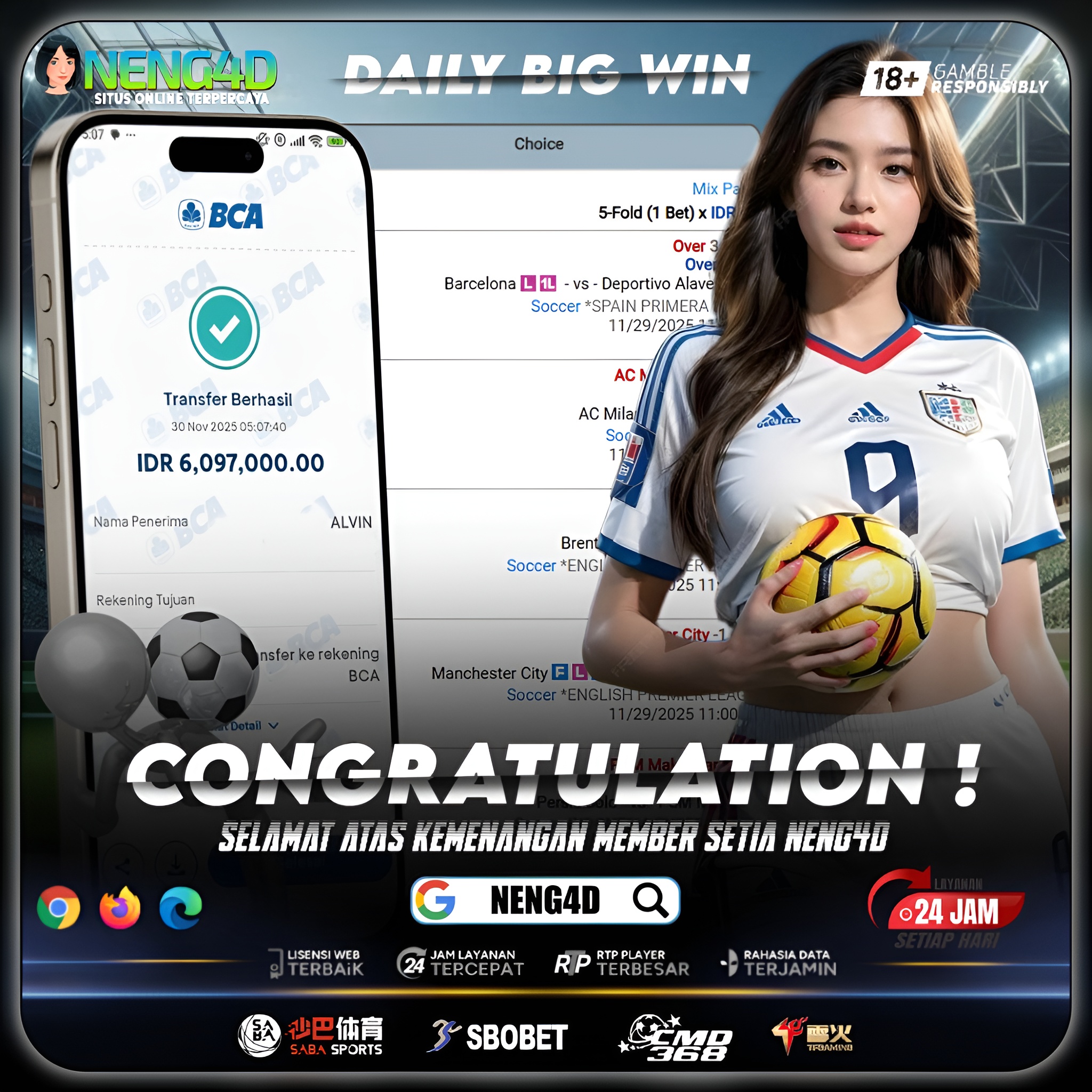 MEMBER NENG4D AMANKAN 6 JUTA DARI MIX PARLAY